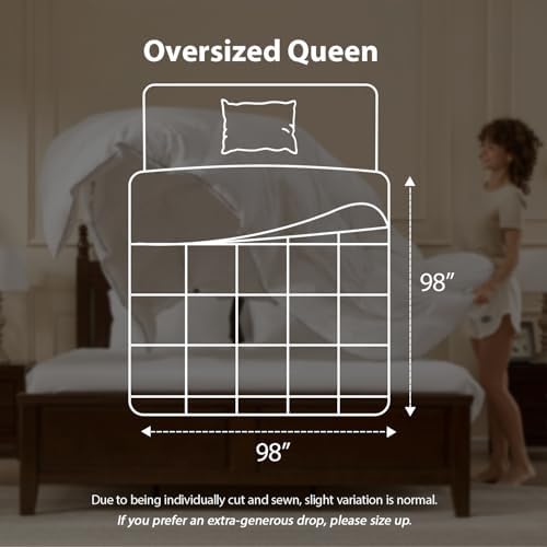PACIFIC COAST Goose Down Fiber Comforters Oversized Queen Duvet Insert, All Season White Comforter, 3D Hidden-Stitch Baffle Box Design, 8 Tabs, Gifts for Women/Men, Extra Fluffy Luxury Duvet (98"x98") - Image 6