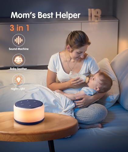 FamiSym Rechargeable White Noise Sound Machine Baby with Night Light - Image 2