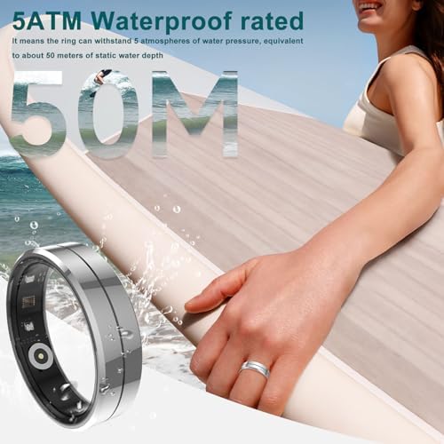 Smart Ring for Women & Men, Health Tracker with Blood Oxygen Monitor, Heart Rate & Sleep Monitor, 5-7 Days Battery, Waterproof Fitness Ring Size #13 - Image 7