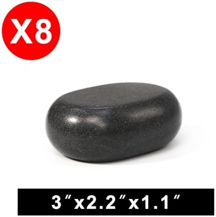 Master Massage Large Flat Ovular Basalt Hot Stone Set – 8-Piece Pack (3" x 2" x 1") for Professional Spa and Massage Therapy, Relaxation - Image 7