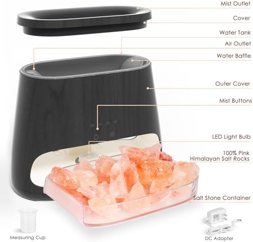 SALKING 2-in-1 Essential Oil Diffuser for Home, 150ml Salt Lamp Diffuser - Image 7
