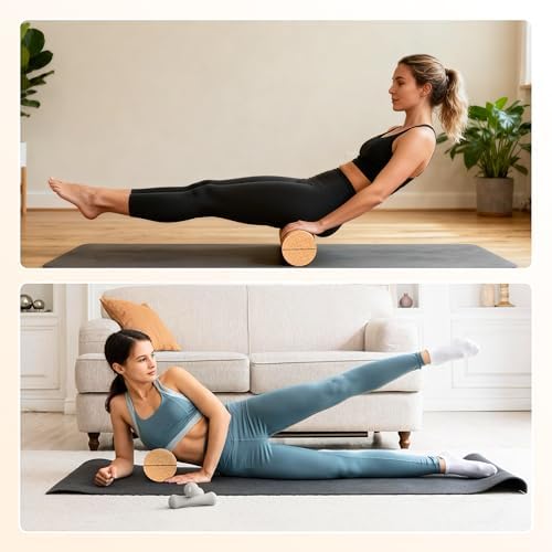 EVERYMATE Cork Balance Board Kit, Foot & Ankle Strengthener with Massage Roller/Ball,Balance Board Half & Half-Moon Ball, for Enhance Mobility & Prevent Falls Improve Foot Function for Home/Office/Gym - Image 7