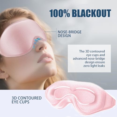 Sleep Mask for Side Sleeper Women Men, 100% Light-Blocking Eye Mask for Deeper Sleep, Zero Eye Pressure, Soft Breathable Adjustable Elastic Strap Perfect for Travel and Insomnia - Image 2