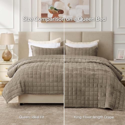 BEDELITE Velvet Quilt Set Queen Size, Luxury Velvet Comforter Bedding - Image 6