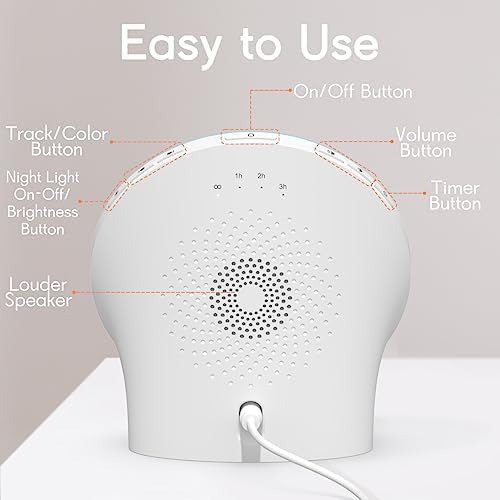 BrownNoise White Noise Machine with 30 Soothing Sounds 12 Colors Night Light and Sound Machine 36 Volume Levels and Memory Function 4 Timers 10 Adjustable Brightness Sleep Machine for Baby Adults Kids - Image 6