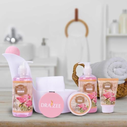 Draizee Heel Shoe Spa Gift Basket for Women, 8 Pc British Rose Scented - Image 2