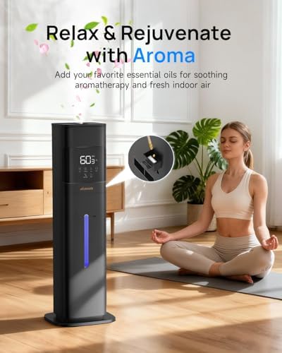 Warm & Cool Mist Humidifiers for Bedroom 500 sq ft, 2.1Gal/8L Top-Fill Humidifier Large Room with Essential Oil Diffuser, Large Room Humidifiers for Home Baby Nursery Office Plants, Black - Image 6