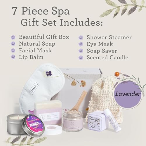 Lizush Luxury Spa Gifts for Women – 7 Piece Lavender Gift Set with Candle, Gift Baskets for Women, Body Care Set for Mom, Birthday Box, Relaxation & Self Care Spa Kit for Wife – Handmade in the USA - Image 2