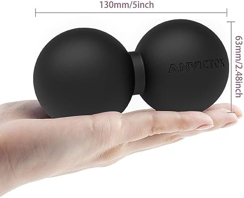 Peanut Massage Ball,Double Lacrosse Ball for Neck Sore Muscles,Medium Density Myofascial Release Massager Ball for Deep-Tissue Massage Muscle Knots Yoga Therapy(Black) - Image 7