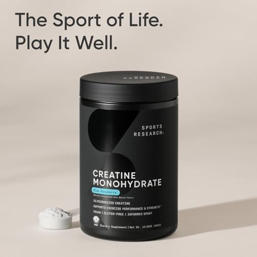Sports Research® Creatine Monohydrate Powder 5g, Blue Raspberry (14.18oz) - Image 7