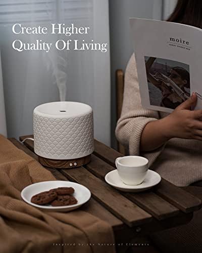 Essential Oil Diffuser - 280ml Ceramic Diffuser for Large Room & Commercial Use, 2.4MHz Aromatherapy Diffuser with Cool Mist Humidifier & Night Light, Ideal for Bedroom, Office, Yoga, Spa, Gifts - Image 6