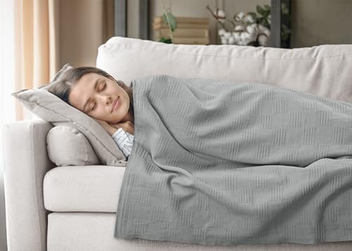 Utopia Bedding 100% Cotton Thermal Blanket Cool Grey King, 90x108 Inches - Image 6
