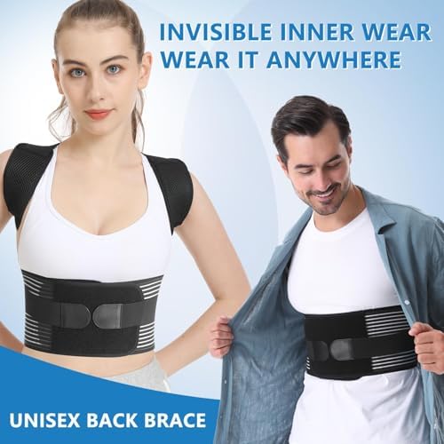 Back Brace Posture Corrector for Women & Men, Shoulder Straightener, Improve Posture Lumbar, Adjustable Full Back Support, Hunchback Correction, Upper and Lower Back Pain Relief, Scoliosis, Spine Corrector (Large) - Image 7