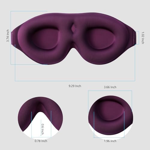 ALASKA BEAR Memory Foam Sleep Mask, Contoured 3D Eye Cups, Purple - Image 6