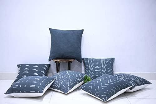 Trade Star Mudcloth Throw Pillow Case 100% Cotton Pillow Cover Floor Cushion Cover Decorative Farmhouse Authentic Boho Accent Printed Sofa (Dark Grey (Snow), 18 X 18 Inches) - Image 6