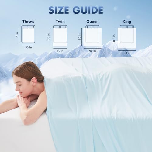 GOHERO Cooling Blanket Queen - Arc-Chill Q-Max >0.5 Cool Summer Blanket for Hot Sleepers - Double Design Lightweight Blanket Absorbs Heat to Keep Cool on Warm Nights(90"x90") Blue - Image 6