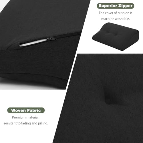 baibu Patented Dual-Layer Memory Foam Lumbar Pillow for Recliner, Black - Image 6