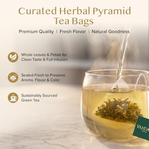 VAHDAM, Jasmine Green Tea Bags (100 Count) Med Caffeine, Non GMO | High Grown Green Tea Blended w/Pure Jasmine Flowers | Resealable Ziplock Pouch - Image 3