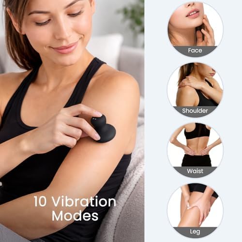 Handheld Massage Ball, Portable Waterproof Rechargeable Mini Massage Tool (Black) - Image 4