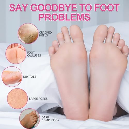 Pedicure Kit Foot Soak Set: Bubble Salt, Sugar Scrub, Massage Mask, Massage Lotion in a Box, 4 Step Foot Spa Kit for Dry Feet, Softens Calluses, Soothes Sore, Tired Feet(3 Set Rose - Image 2