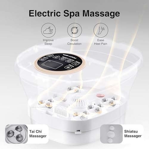 Electric Pedicure Foot Spa with Bubble and Heat,Collapsible Foot Soaking Tub with Remote Control,Pedicure Tools for Feet and Automatic Foot Massager,Foot Bath Soak Tub - Image 2