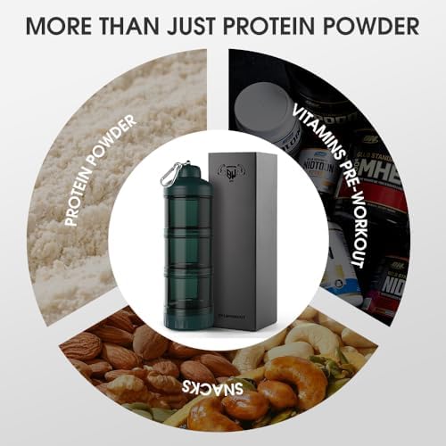BYLWORKOUT 3-Layer Protein Powder Container with Funnel and Keychain - Image 6