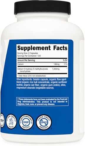 Nutricost HMB (Beta-Hydroxy Beta-Methylbutyrate) 1000mg, 240 Capsules - Image 5