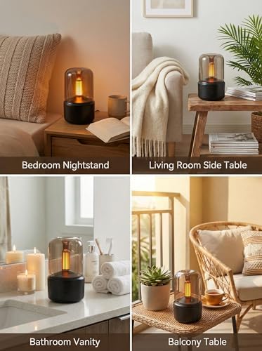 LONCIN Essential Oil Diffuser, 120ml Aromatherapy Diffuser with Auto Shut-Off Function, Ultrasonic Diffusers for Essential Oils, Cool Mist Humidifier with Warm Lights, for Home & Office - Image 6