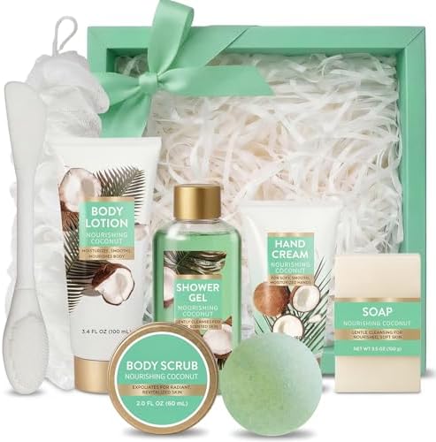 Spa Luxetique Gifts for Women 8pcs Bath and Body Works Gift Set for Women Tropical Coconut Spa Gift for Womens Birthday Gift for Womens Daughter Mom Wife Girlfriend by SPALUXETIQUEWORLD