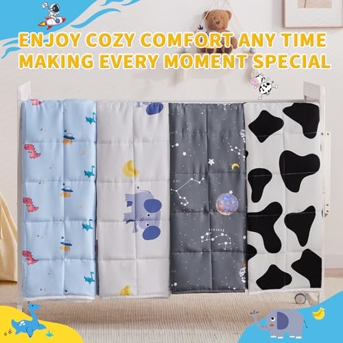 anfie Weighted Blanket(40"x60" 10lbs) Weighted Blanket Cooling Blanket for Resting,Throw Size Breathable Blanket with Premium Glass Bead(Light Blue Dinosaur) - Image 7