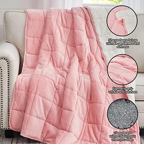 yescool Weighted Blanket for Adults (20 lbs, 60" x 80", Hot Pink) Heavy Blanket for Sleeping Perfect for 140-160 lbs, Queen Size Breathable Blanket with Premium Glass Bead, Machine Washable - Image 6