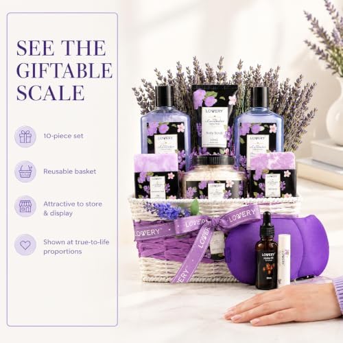 Gifts for Women, Moms, Lavender & Lilac Spa Gift Basket Set - Handmade Soap, Potpourri, Bath Bomb, Jojoba Oil, Organic Lip Balm & More - Stress Relief, Bath & Body Self Care Package - Image 7