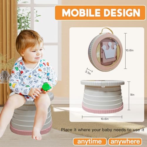 SunnySmile Portable Toilet for Kids,Portable Potty Seat for Toddler Travel,Travel Potty with Travel Bag, Applicable to Camping, Indoor/Outdoor Use, Includes 45 Replacement Bags (Pink) - Image 6