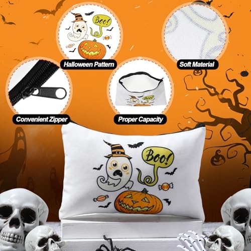 18 Pcs Halloween Gifts Set Pumpkins Ghost Makeup Bags Enamel Mugs Happy Halloween Ghost Witch Socks Bulk Tabletop Gifts Party Favors for Adults Women Coworkers Carnival Party Supplies - Image 6