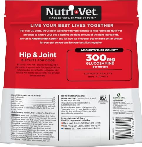Nutri-Vet Hip & Joint Dog Biscuits, Dog Treats, 300mg Glucosamine, 4lb Bag - Image 7