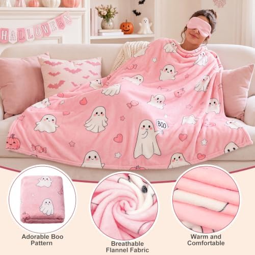 Willinglong 11 Piece Halloween Boo Gift Basket, Pink Ghost Set for Women - Image 5
