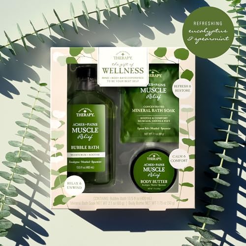 Village Naturals Therapy 3-Piece Relaxing Muscle Wellness Spa Gift Set, Eucalyptus Mint Scent - Image 4