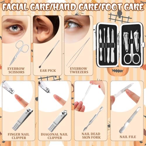 12 Sets Halloween Manicure Set Gifts Bulk with Bags Cards for Women - Image 3