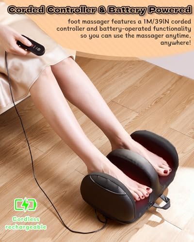 LINGTENG Cordless Foot Massager with 120°F Heat, Rechargeable Shiatsu Foot and Calf Kneading Machine with 3 Intensities and Remote for Home Office, Gifts for Women, Men, Dad, Mom - Image 7