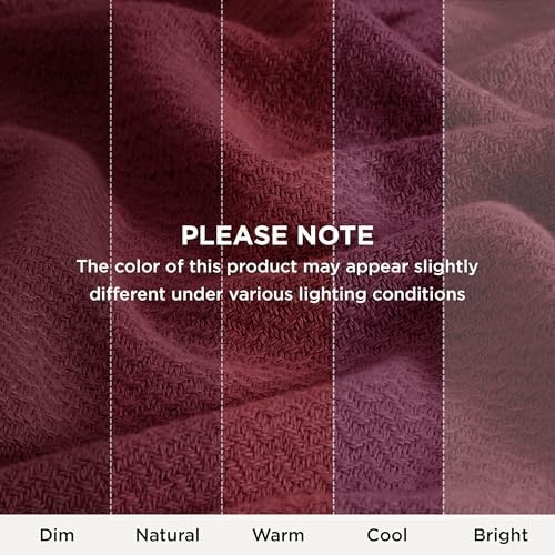 Bedsure 100% Cotton Blanket, Herringbone Weave, King, Red - Image 7