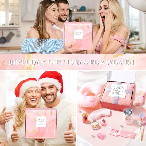 Birthday Gifts for Women Self Care Gifts Get Well Soon Gifts for Women,Relaxing Spa Gifts Basket w/Flannel Blanket Traveling Pillow Care Package christmas Birthday Gifts Idea for Mom Her Wife Friends - Image 7