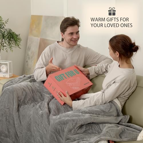 ESTINGO King Size Electric Blanket, 100"x90" King Size Heated Blanket Dual Control with 5 Heating Levels & 10 Hours Auto Off, Electric Heated Blanket with OverHeat Protection, Light Gray - Image 6