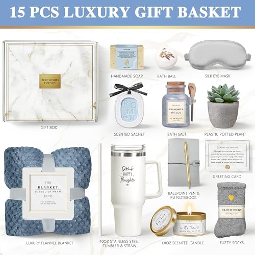 Care Package for Women, 15PC Self Care Gifts for Women Get Well Soon After Surgery, Spa Gift Baskets Mothers Day Birthday Gifts Thank You, Grief, Sympathy Gift for Mom Her Girlfriend Sister Friend - Image 2
