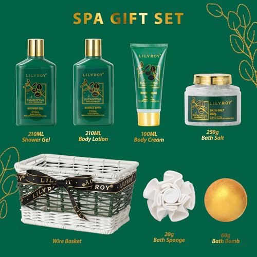Eucalyptus Spa Gifts Set Bath Kit, Perfect Spa Gift Baskets for Women & Men - Image 3