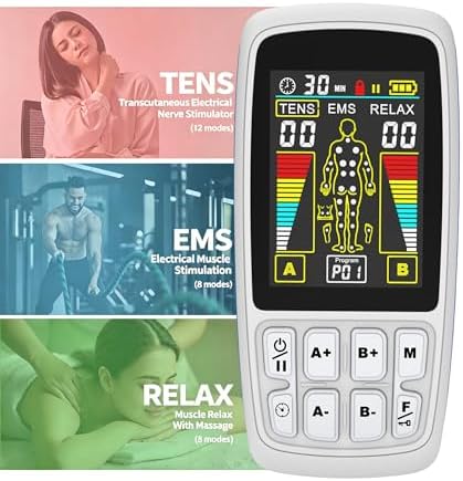 TENS Unit EMS Muscle Stimulator, 3-in-1 Dual Channel Electronic Pulse TENS Machine with Clear LCD Screen, 28 Modes Rechargeable Pain Relief Machine for Back, Sciatica, Neck, Knee & Muscle Soreness - Image 2
