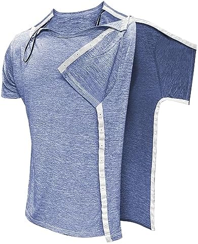 Women Shoulder Surgery Shirts for Women Tear Away Post Surgery Shirt for Men Full Snap Access Recovery Clothing - Image 5