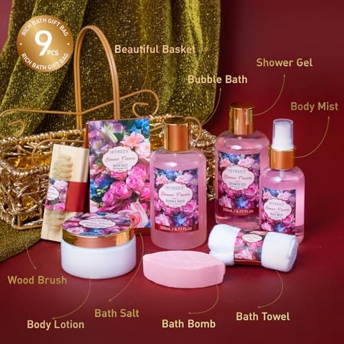 Gift Basket for Women, Rose Jasmine, 9 Piece Home Spa Set - Image 2
