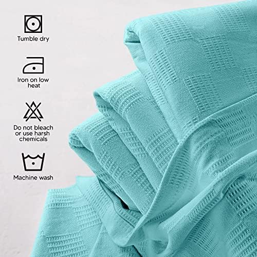 Utopia Bedding 100% Cotton Thermal Blanket Mint Twin, 90x72 Inches - Image 6