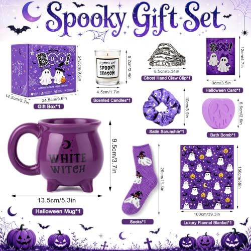 Boo Basket Stuffers for Women,Halloween Gifts Set for Her, Ghost Purple - Image 2