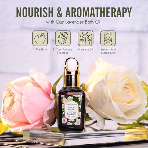 Gift Basket for Women, 8pcs Rose Jasmine Home Spa Self Care Gifts for Women - Image 4